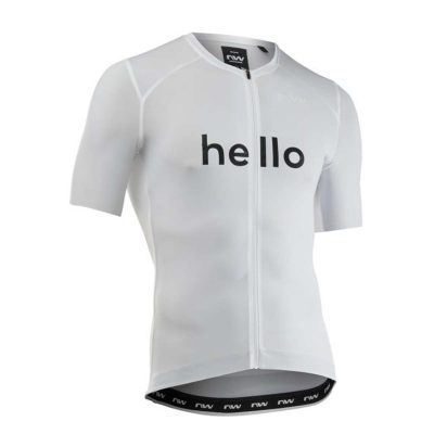 Вело джърси с къс ръкав NORTHWAVE BLADE HELLO GOODBYE JERSEY white