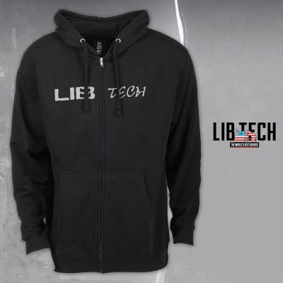 LIB LOGO HOODED ZIP BLACK
