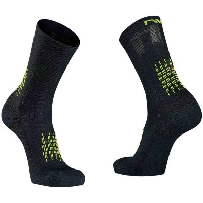 Northwave FAST WINTER HIGH SOCK black/yellow fluo