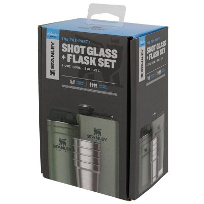 Stanley THE PRE-PARTY SHOTGLASS + FLASK SET Hammertone Green